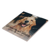 Voor altijd in onze harten Pet Memorial Fotoplaque Tegeltje (Zijkant)
