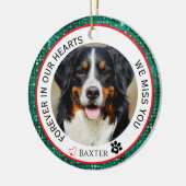 Voor altijd in onze harten Pet Memorial Green Keramisch Ornament (Links)