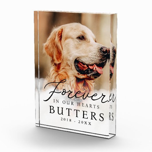 Voor altijd in onze harten Pet Memorial Modern Fotoblokken (Rechts)