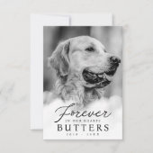 Voor altijd in onze harten Pet Memorial Moderne fo Bedankkaart (Voorkant)