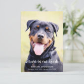 Voor altijd in onze harten Pet Memorial Moderne fo Bedankkaart (Staand voorkant)