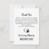 Voor altijd in onze harten Pet Memorial Moderne fo Bedankkaart (Achterkant)