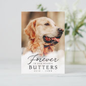 Voor altijd in onze harten Pet Memorial Moderne fo Bedankkaart (Staand voorkant)