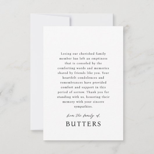 Voor altijd in onze harten Pet Memorial Moderne fo Bedankkaart (Achterkant)