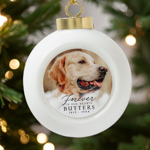 Voor altijd in onze harten Pet Memorial Moderne fo Keramische Bal Ornament
