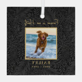 Voor altijd in onze harten Pet Memorial Naam Foto Glas Ornament (Achterkant)