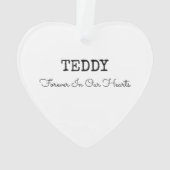 VOOR ALTIJD IN ONZE HARTEN Pet Memorial PHOTO Keep Ornament (achterkant)