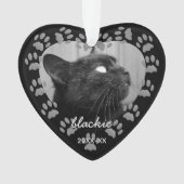 Voor altijd in onze harten Pootafdruk Herdenkingso Ornament (voorkant)