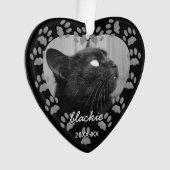 Voor altijd in onze harten Pootafdruk Herdenkingso Ornament (voorkant)