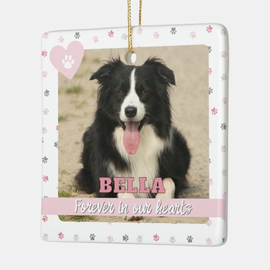 Voor altijd in onze harten Regenboogbrug Huisdierv Keramisch Ornament (Links)