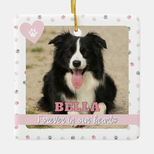 Voor altijd in onze harten Regenboogbrug Huisdierv Keramisch Ornament (Voorkant)