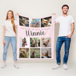 Voor altijd in onze harten Roze aandenkenhuisdier- Fleece Deken