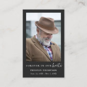 Voor altijd in onze harten Script begrafenis gebed Visitekaartje (Voorkant)