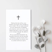 Voor altijd in onze harten Script begrafenis gebed Visitekaartje