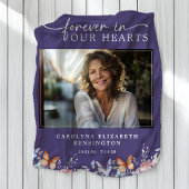 Voor altijd in onze harten vlinder bloemmonument fleece deken