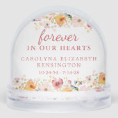 Voor altijd in onze harten Wildflower Memorial Fot Sneeuwbol (Achterkant)