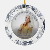 Voor altijd in onze harten Zilveren Fotobehang Keramisch Ornament (Voorkant)