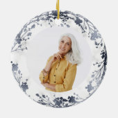 Voor altijd in onze harten Zilveren Fotobehang Keramisch Ornament (Achterkant)