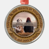 Voor altijd in onze hartenversiering, jouw FOTO, T Metalen Ornament (Voorkant)