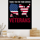 Voor altijd in onze schuld - Happy Veterans Day Poster (Keuken)
