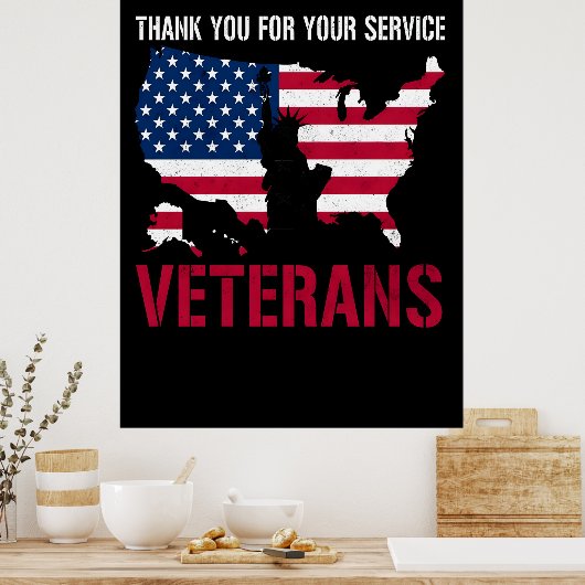 Voor altijd in onze schuld - Happy Veterans Day Poster (Keuken)