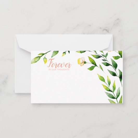Voor altijd in onze 'Thours florist card' Notitiekaartje (Voorkant)