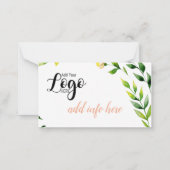 Voor altijd in onze 'Thours florist card' Notitiekaartje (Achterkant)