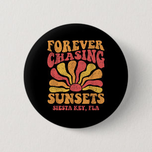 Voor altijd jacht op zonsondergang Siesta Key Stra Ronde Button 5,7 Cm