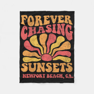 Voor altijd jacht op zonsondergangen Newport Beach Fleece Deken