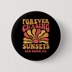 Voor altijd jacht op zonsondergangen San Deigo Bea Ronde Button 5,7 Cm