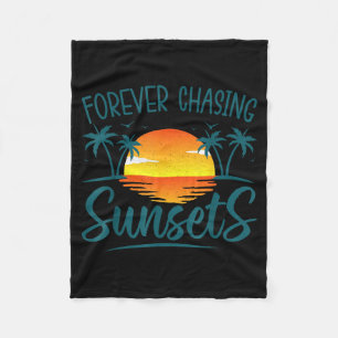 Voor altijd jagen op zonsondergang zonneschijn zom fleece deken