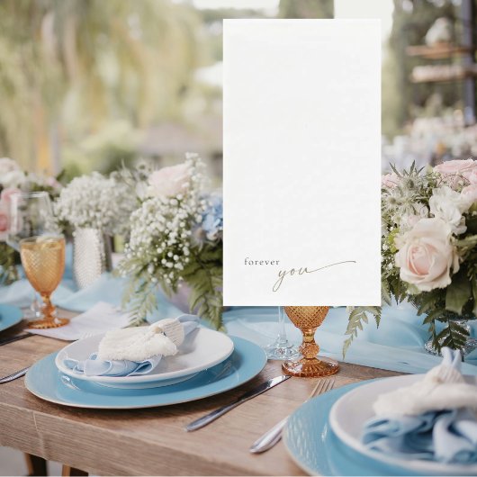 Voor altijd je generieke gouden tekst bruiloft pap servet