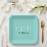 Voor altijd jij en ik Wedding Suite Blauwgroen Blu Papieren Bordje<br><div class="desc">Schat,  deze borden van partijpapier zullen perfect zijn voor je partijthema. Zoek naar het coördineren van bekertjes,  luiers en andere leuke ideeën om je feest compleet te maken van het Forever jij en ik collectie.</div>