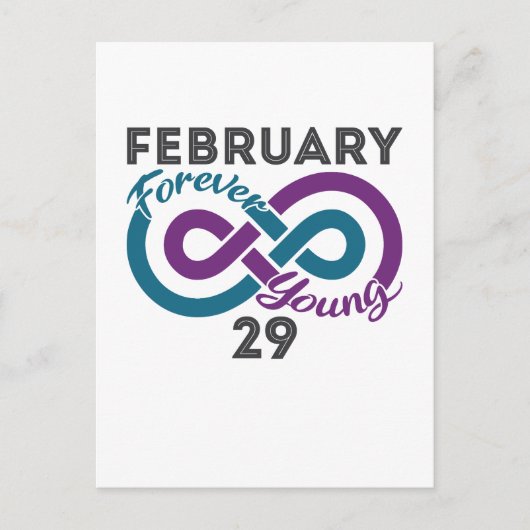 Voor altijd jonge schrikkeljaar verjaardag Leaplin Briefkaart (Voorkant)