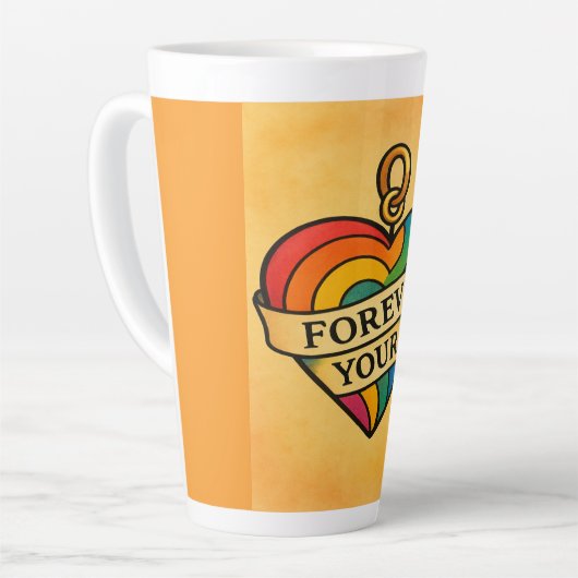 Voor altijd jouw kleurrijke liefdeshart latte mok (Linkerhoek)