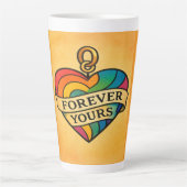 Voor altijd jouw kleurrijke liefdeshart latte mok (Voorkant)