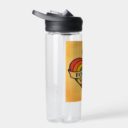 Voor altijd jouw kleurrijke liefdeshart waterfles (Rechts)