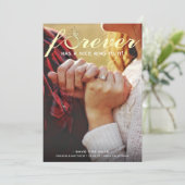 Voor altijd klinkt leuk! Verlovingsfoto Save The Date (Staand voorkant)