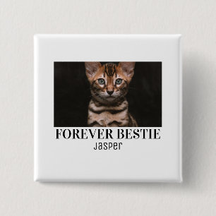 Voor altijd lieve minimalistische huisdier lieve v vierkante button 5,1 cm