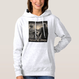 Voor altijd mijn altijd vintage houtsnede gravure  hoodie