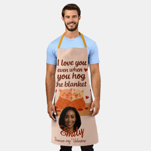 'Voor altijd mijn Valentijn' All-Over Print Schort (Gedragen)