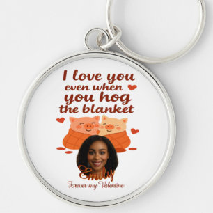 'Voor altijd mijn Valentijn' Gepersonaliseerde Sle Sleutelhanger