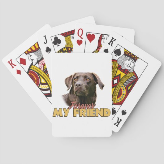 Voor altijd mijn vriend chocolade labrador hond pokerkaarten (Achterkant)
