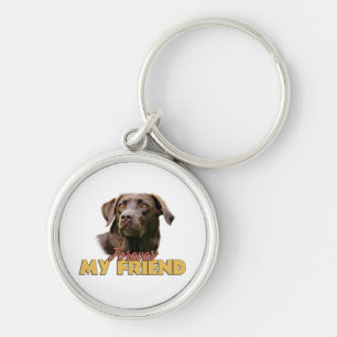 Voor altijd mijn vriend chocolade labrador hond sleutelhanger