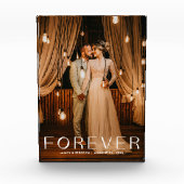 Voor altijd moderne romantische bruiloft aandenken fotoblokken (Voorkant)