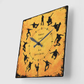 Voor altijd op mijn bord gele skateboardklok vierkante klok (Hoek)