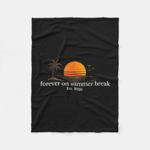 Voor altijd op zomervakantie est 2026 retro strand fleece deken