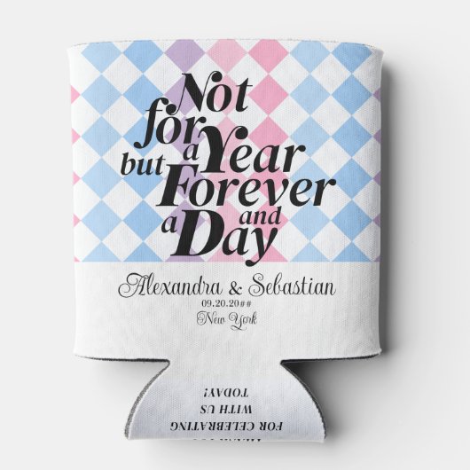 Voor altijd samen bruiloft partij gunst Drink Blikjeskoeler (Achterkant)