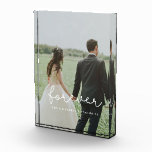 Voor altijd schattige grillige bruiloft fotoblokken<br><div class="desc">Laat je favoriete bruiloft afbeeldingen zien met dit moderne fotoblok,  met het woord Forever in een prachtige tekstoverlay. U kunt de kleur en de grootte van de tekst eenvoudig aanpassen aan uw afbeelding.</div>