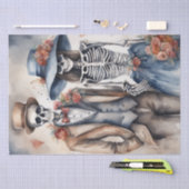 Voor altijd: Skelet getrouwd koppel Decoupage Tissuepapier (Craft)